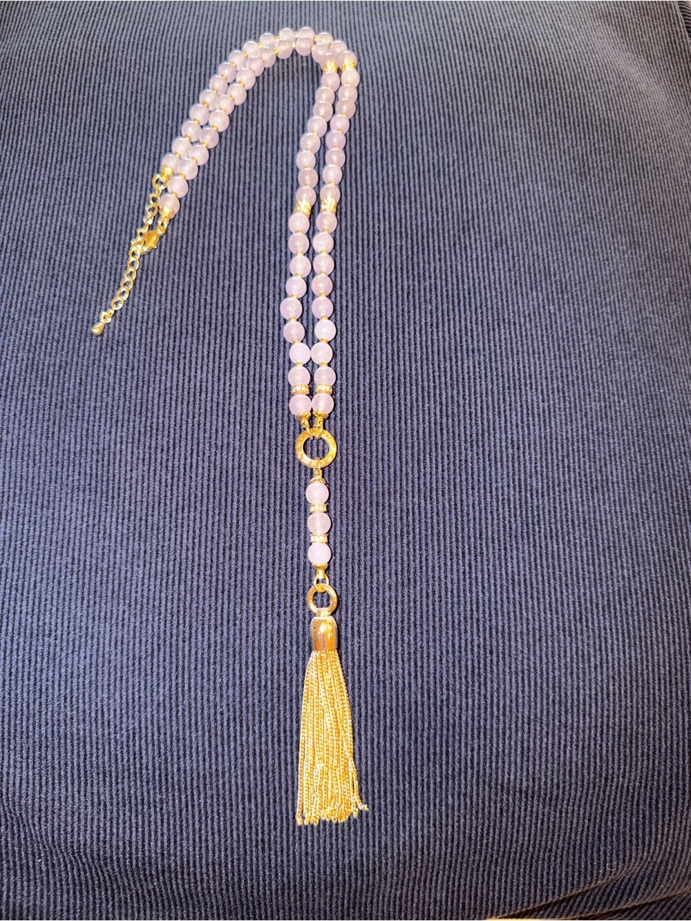 Park Lane Miranda Lavender Beaded Gold Tassel Necklace - NWOT